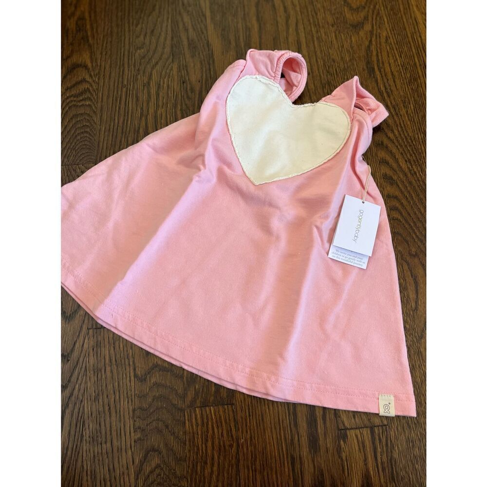 NEW GO GENTLY BABY Infant Girls 6-12 Months Heart Appliqué Knit Terry Cloth Dres